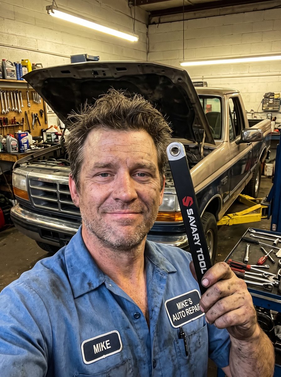 Offset wrench on a tight bracket